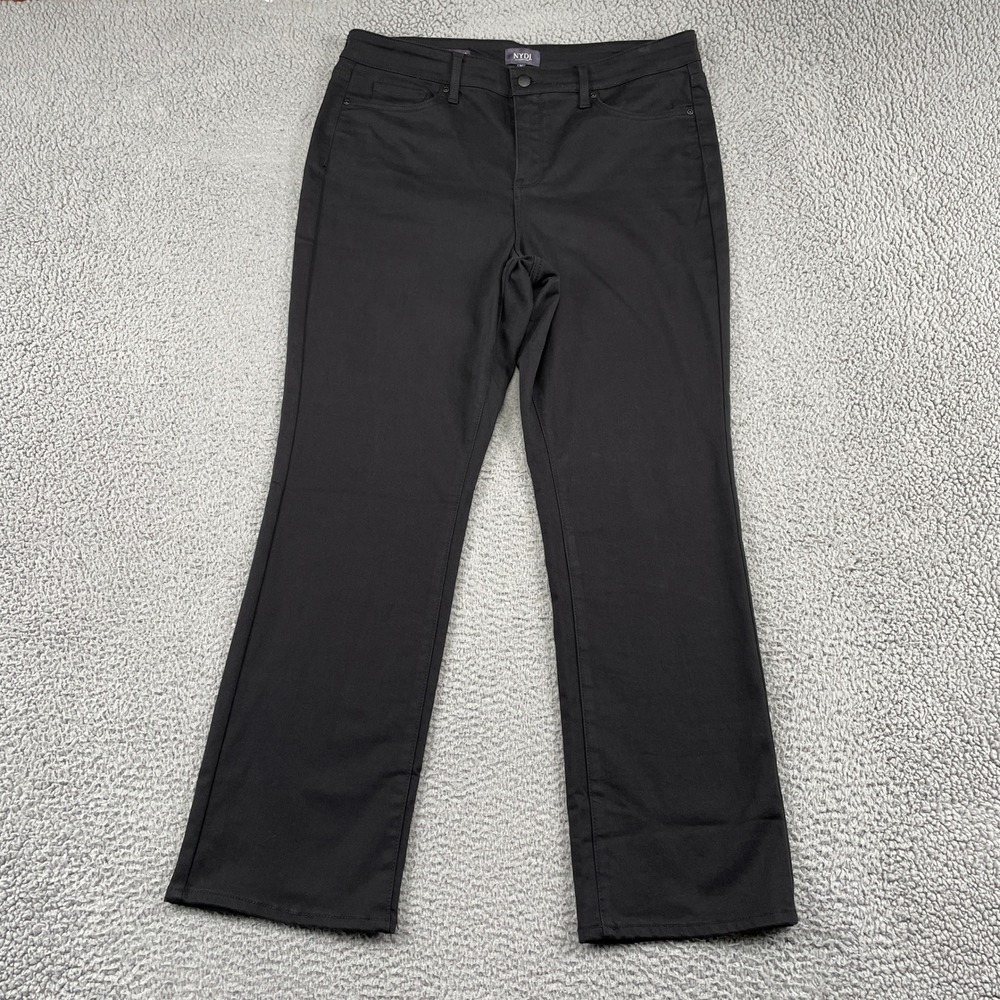NYDJ Pants Womens 16 Black High Rise Straight Cool Embrace Lift Tuck 17175